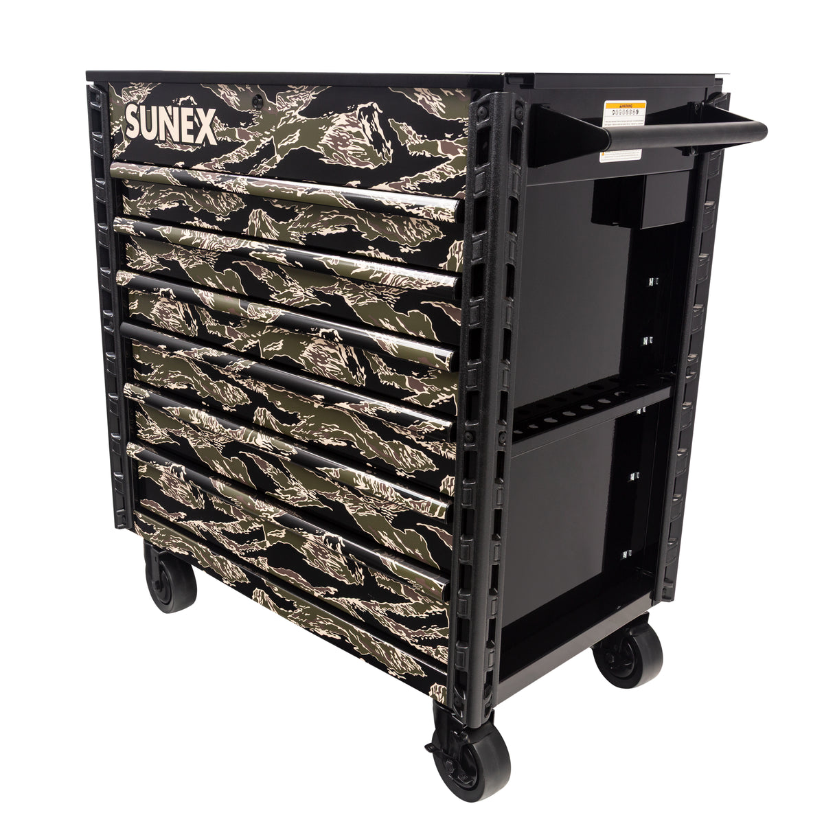 SHADOW TIGER CAMOUFLAGE – 39" 6 DRAWER PREMIUM SERVICE CART – BLACK