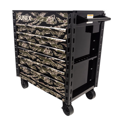 SHADOW TIGER CAMOUFLAGE – 39" 6 DRAWER PREMIUM SERVICE CART – BLACK