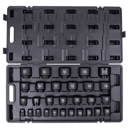 3/4" DRIVE SAE 6 POINT STANDARD 29-PIECE IMPACT SOCKET SET