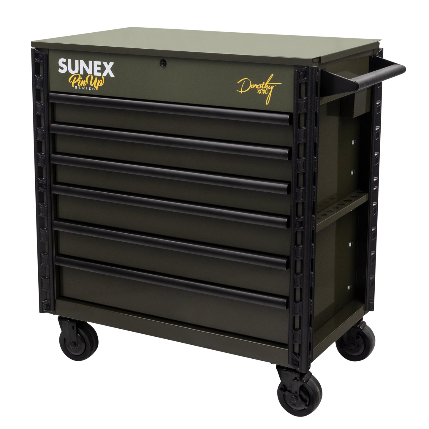 PIN-UP SERIES “DOROTHY” – 39" 6 DRAWER PREMIUM SERVICE CART – VICTORY VIXEN OD GREEN