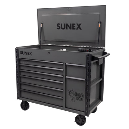 JUIC’D BOX 50" 7 DRAWER POWERED CART – GRAY