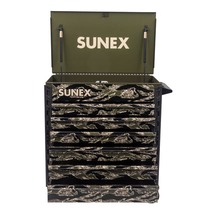 SHADOW TIGER CAMOUFLAGE – 39" 6 DRAWER PREMIUM SERVICE CART – OLIVE DRAB GREEN