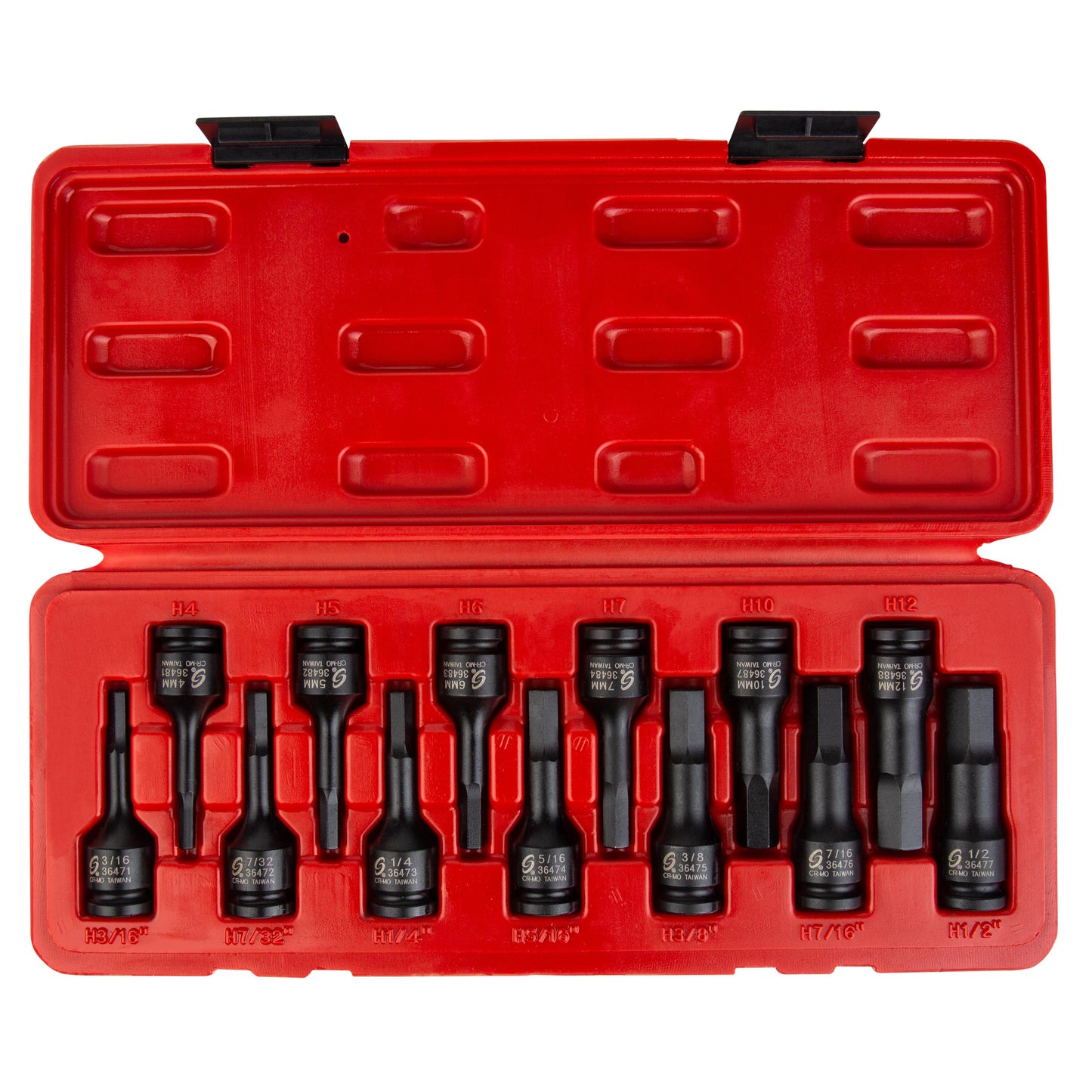 3/8" DRIVE SAE & METRIC 13-PIECE HEX IMPACT BIT SOCKET SET