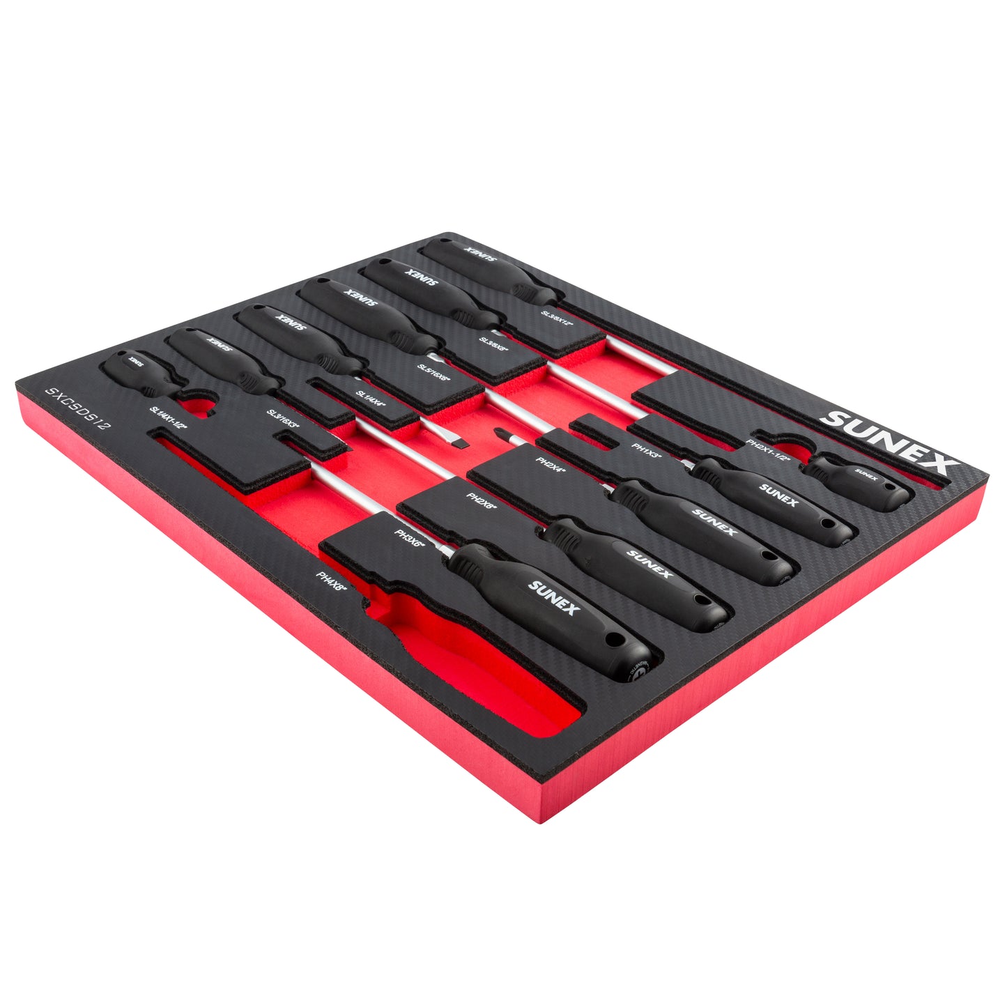 PHILLIPS® & SLOTTED MAGNETIC 12 PIECE SCREWDRIVER SET IN EVA FOAM