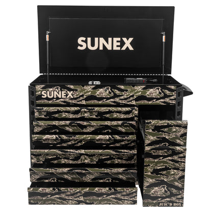 SHADOW TIGER CAMOUFLAGE - JUIC’D BOX 50" 7 DRAWER POWERED CART – BLACK