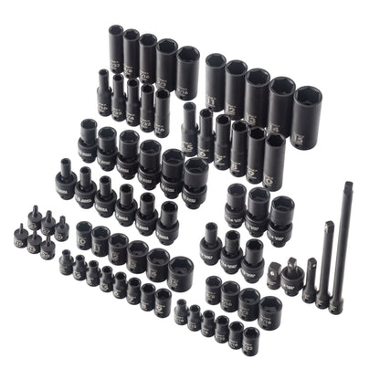 1/4" DRIVE SAE & METRIC 6 POINT STANDARD & DEEP WITH UNIVERSAL SOCKETS & STAR BIT 74-PIECE MASTER IMPACT SOCKET SET