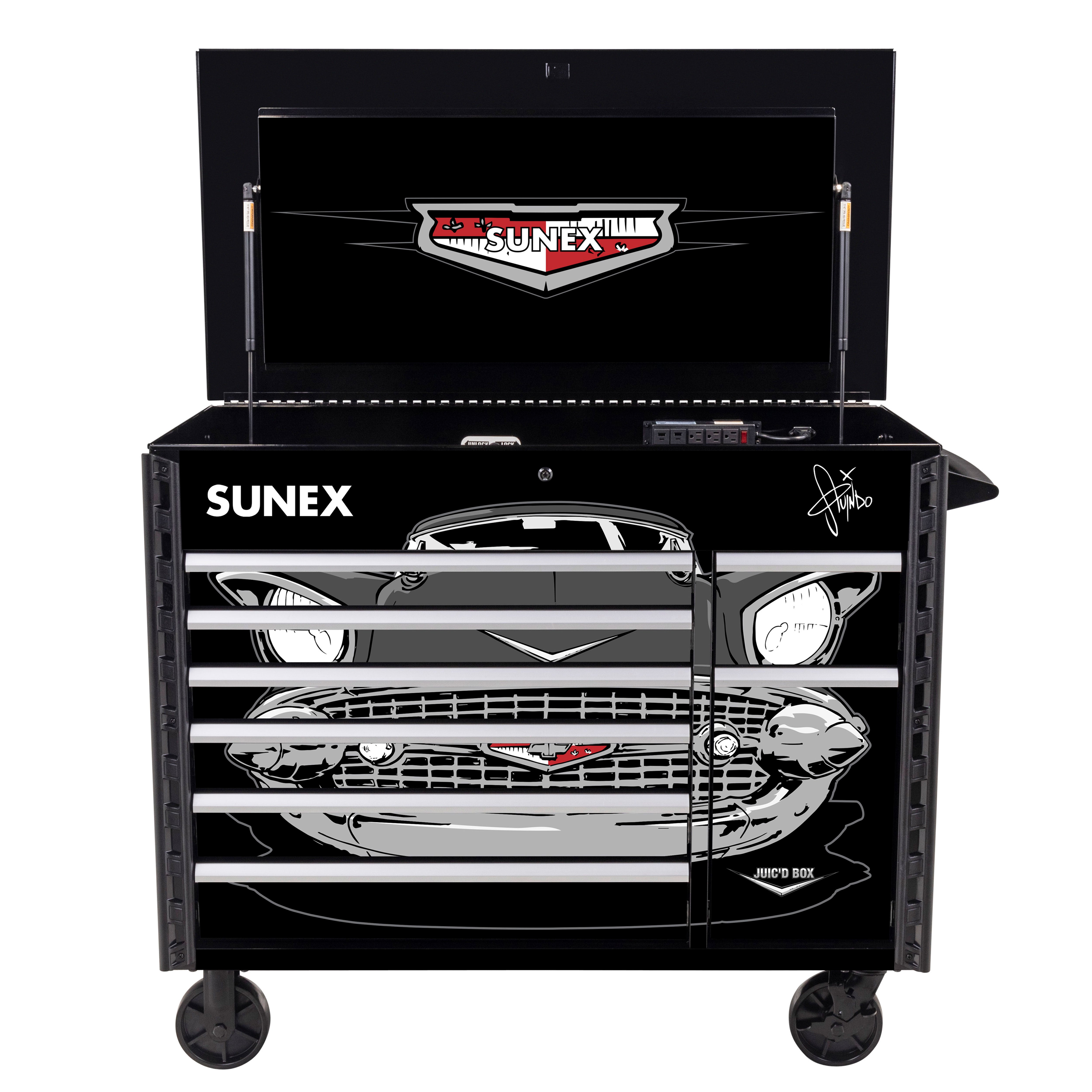 Tony Squindo “57 Chevy” Juic'D Box 50” 7 Drawer Powered Cart