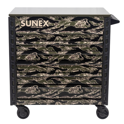 SHADOW TIGER CAMOUFLAGE – 39" 6 DRAWER PREMIUM SERVICE CART – OLIVE DRAB GREEN