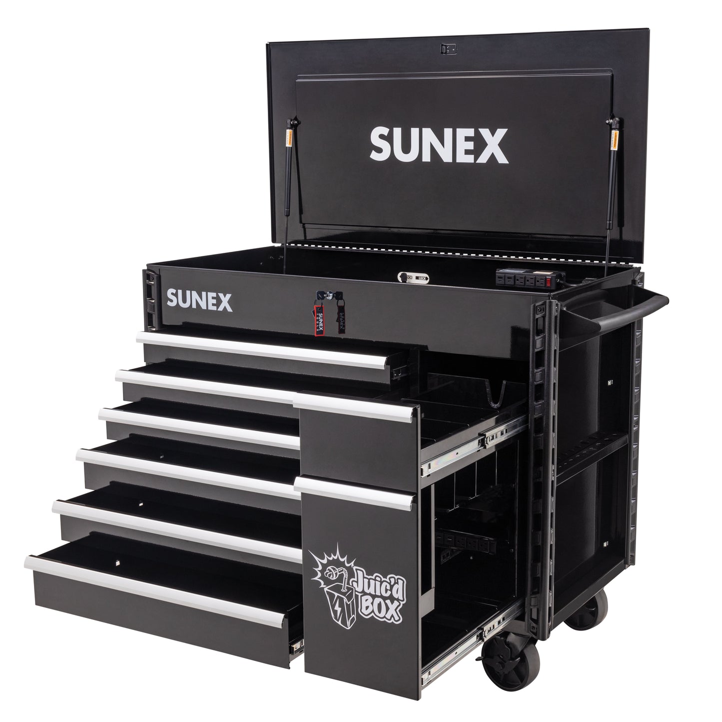 SUNEX TOOLS JUIC'D BOX 50" 7 DRAWER POWERED CART - 8065PCBK