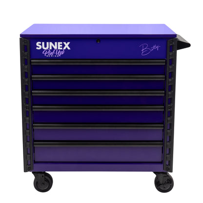 PIN-UP SERIES “BETTY” – 39" 6 DRAWER PREMIUM SERVICE CART – PIN-UP PLUM