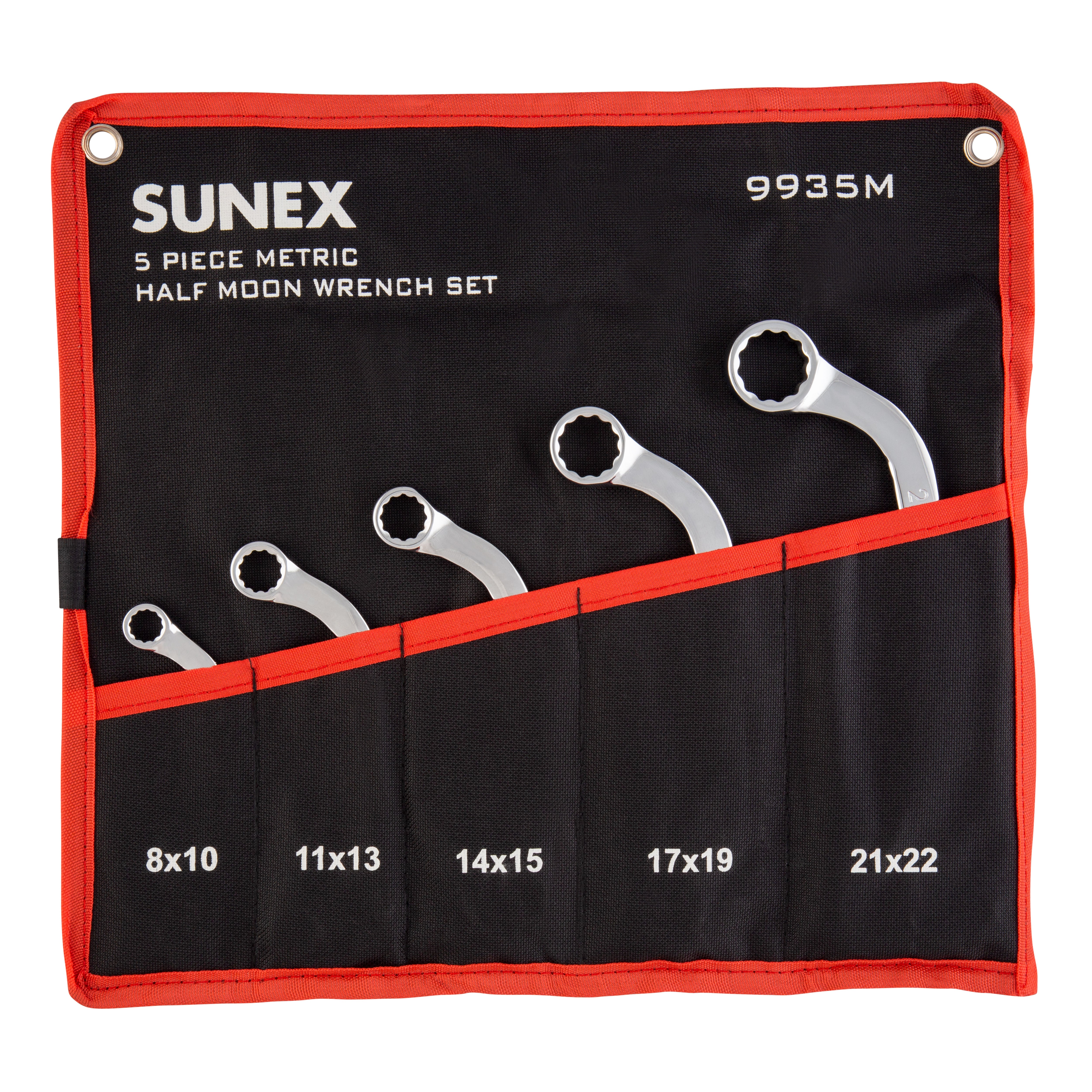 5Pc Metric Full Polish Half Moon Box Wrench Set – SUNEX Tools