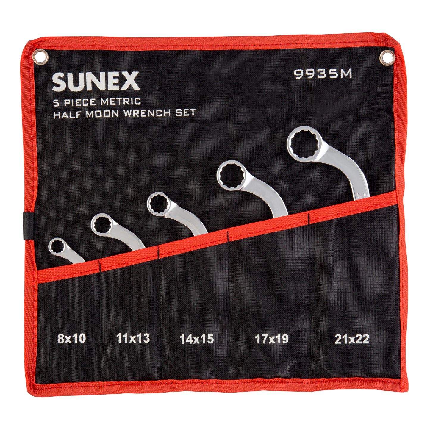 5PC METRIC FULL POLISH HALF MOON BOX WRENCH SET