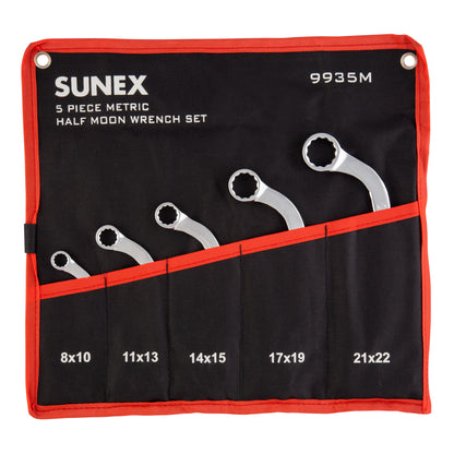 5PC METRIC FULL POLISH HALF MOON BOX WRENCH SET