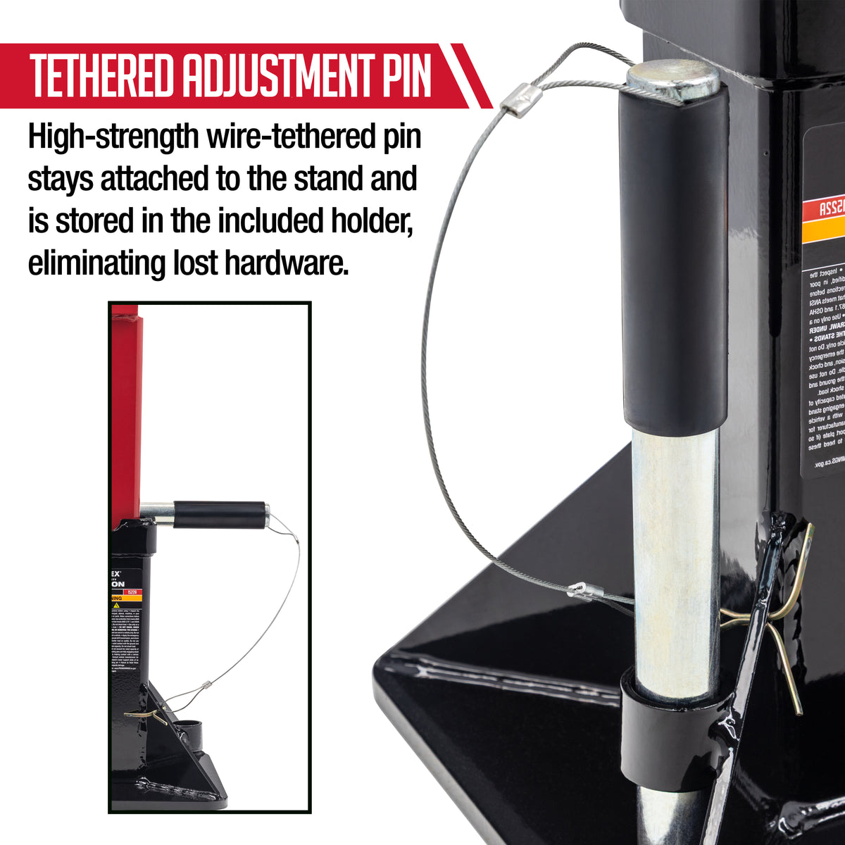 22 TON HEAVY DUTY LOCKING PIN JACK STANDS (PAIR)