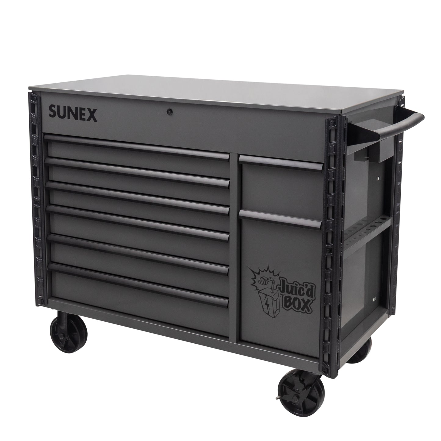 JUIC’D BOX 50" 7 DRAWER POWERED CART – GRAY