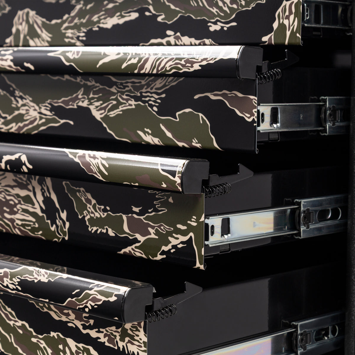SHADOW TIGER CAMOUFLAGE – 39" 6 DRAWER PREMIUM SERVICE CART – BLACK