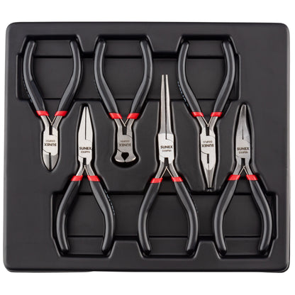 6 PIECE MINI PLIERS SET IN STORAGE TRAY