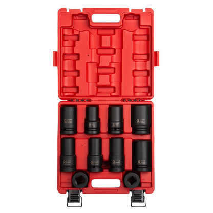 1" DRIVE SAE & METRIC 6 POINT HEAVY-DUTY WHEEL 10-PIECE IMPACT SOCKET SET