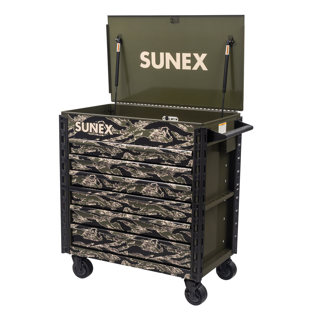 SHADOW TIGER CAMOUFLAGE – 39" 6 DRAWER PREMIUM SERVICE CART – OLIVE DRAB GREEN