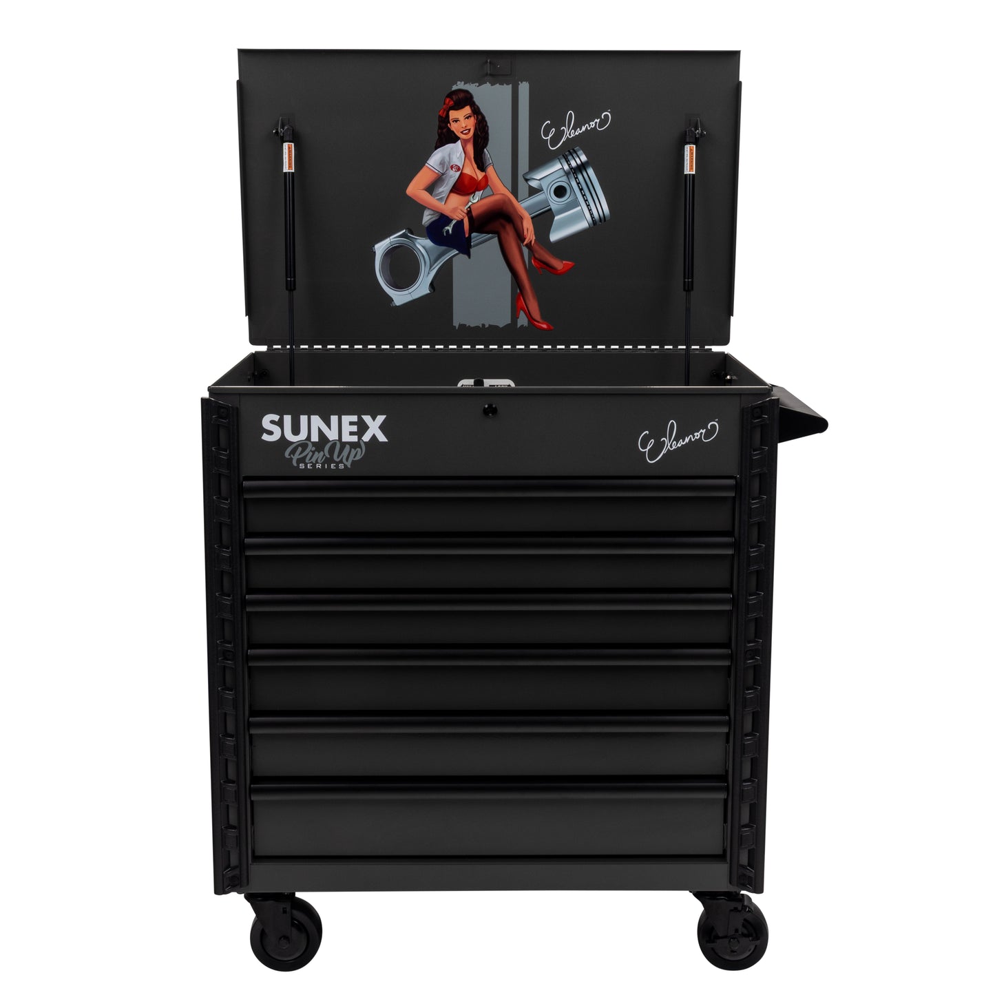 PIN-UP SERIES “ELEANOR” – 39" 6 DRAWER PREMIUM SERVICE CART – SIREN SMOKE