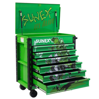 TONY SQUINDO “ITS ALIVE” PREMIUM FULL DRAWER SERVICE CART - LIME GREEN