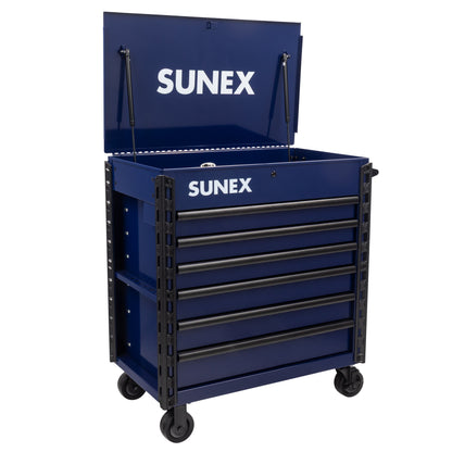 39" 6 DRAWER PREMIUM SERVICE CART – BLUE