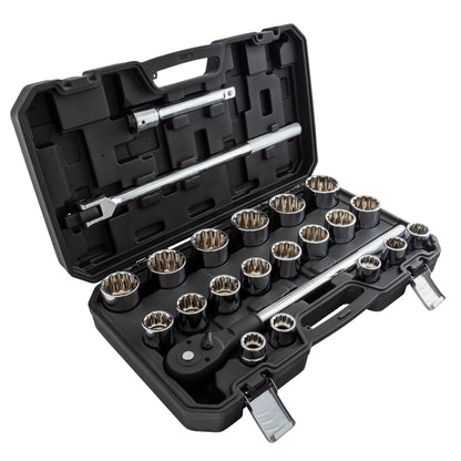 3/4" DRIVE SAE 12 POINT STANDARD 22-PIECE SOCKET SET