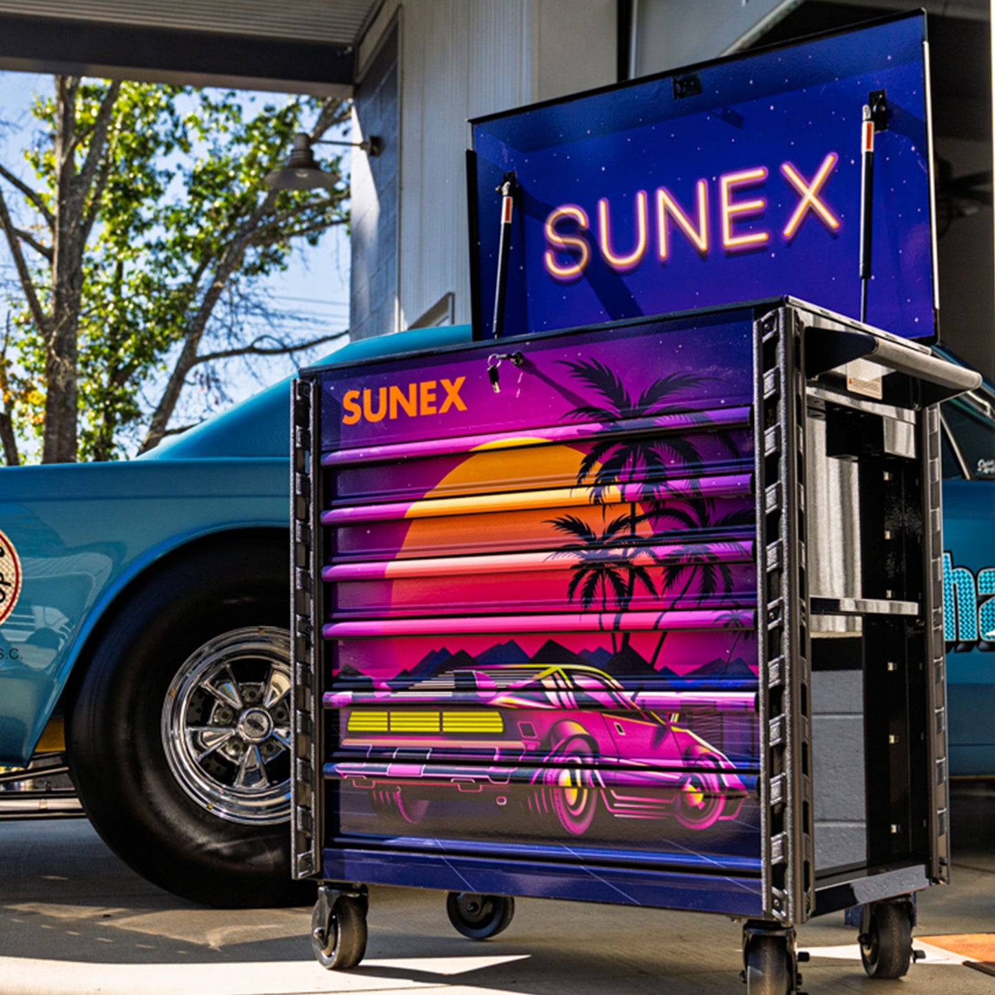 RETRO DESIGNED BLACK PREMIUM FULL DRAWER SERVICE CART - BLACK