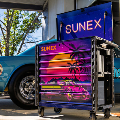 RETRO DESIGNED BLACK PREMIUM FULL DRAWER SERVICE CART - BLACK