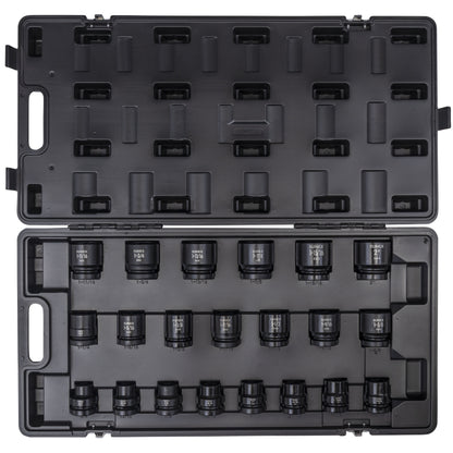 1" DRIVE SAE 6 POINT STANDARD 21-PIECE IMPACT SOCKET SET