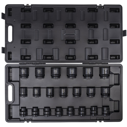 1" DRIVE SAE 6 POINT STANDARD 21-PIECE IMPACT SOCKET SET