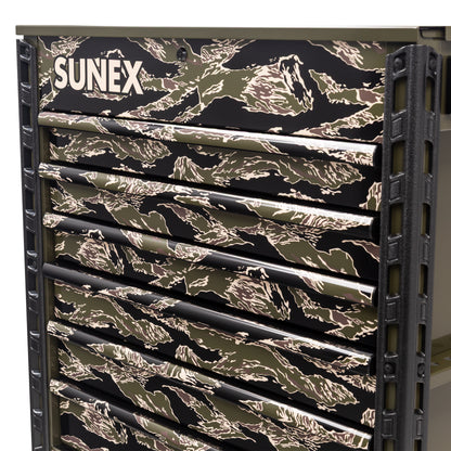 SHADOW TIGER CAMOUFLAGE – 39" 6 DRAWER PREMIUM SERVICE CART – OLIVE DRAB GREEN