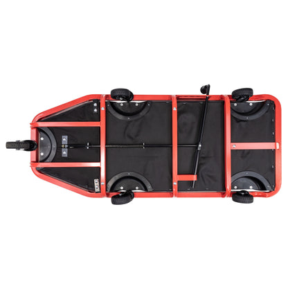 DELUXE CREEPER WITH ADJUSTABLE HEADREST - BLACK/RED