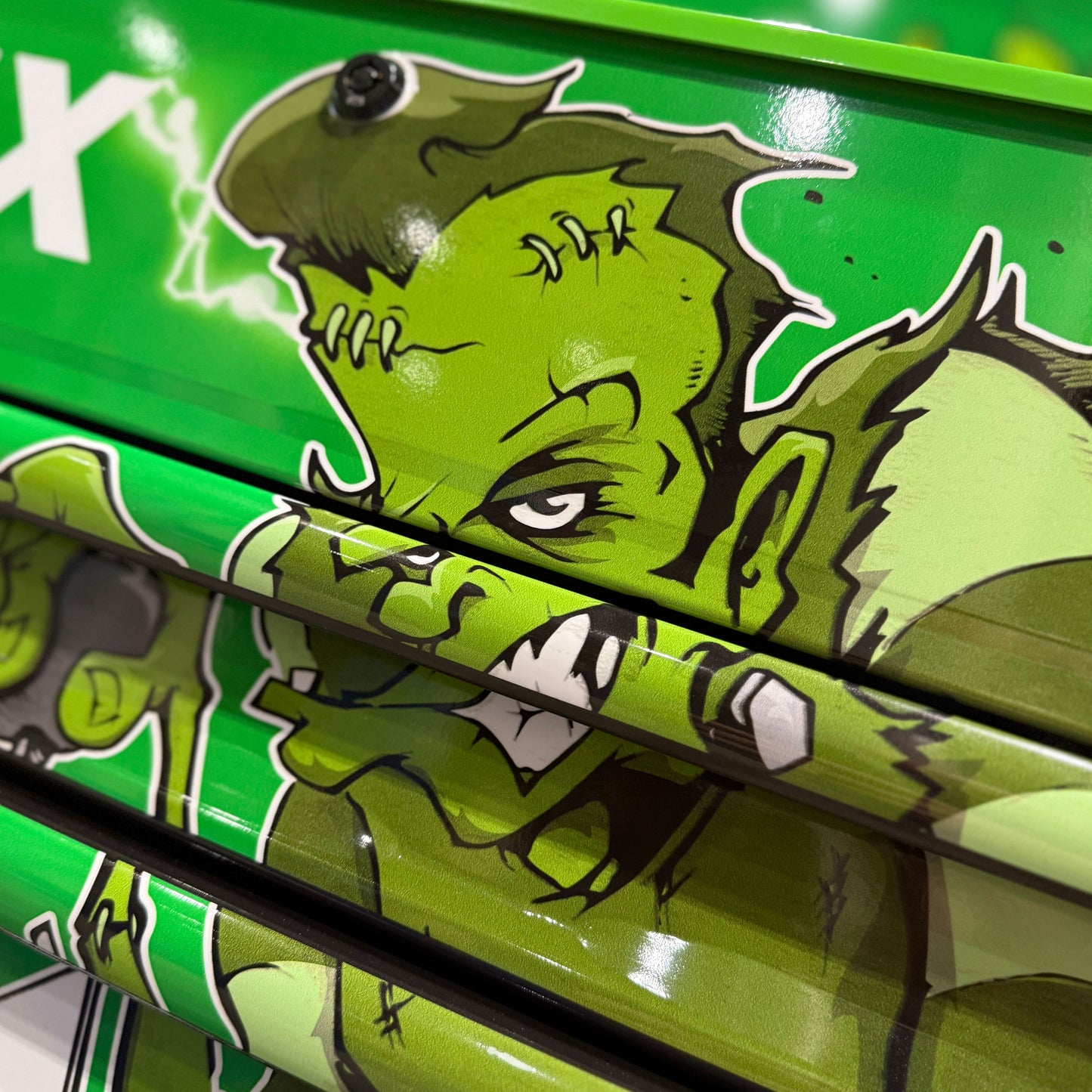 TONY SQUINDO “ITS ALIVE” PREMIUM FULL DRAWER SERVICE CART - LIME GREEN