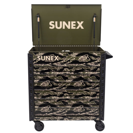 SHADOW TIGER CAMOUFLAGE – 39" 6 DRAWER PREMIUM SERVICE CART – OLIVE DRAB GREEN