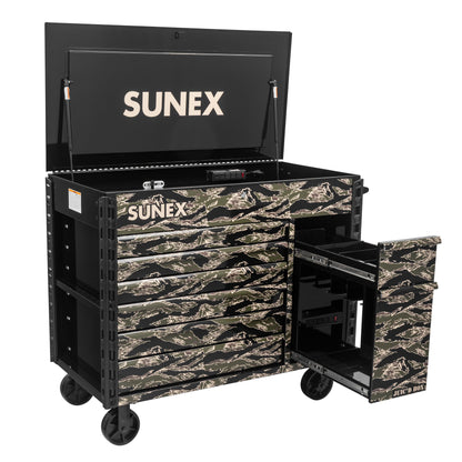SHADOW TIGER CAMOUFLAGE - JUIC’D BOX 50" 7 DRAWER POWERED CART – BLACK