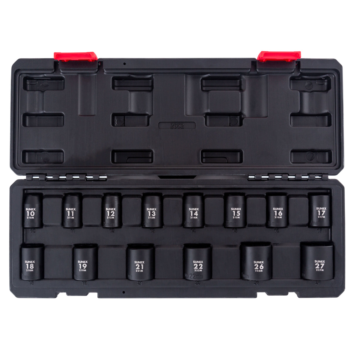 1/2" DRIVE METRIC 6 POINT STANDARD 14-PIECE IMPACT SOCKET SET