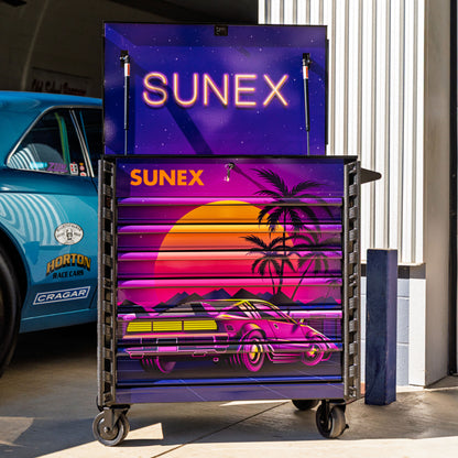 RETRO DESIGNED BLACK PREMIUM FULL DRAWER SERVICE CART - BLACK