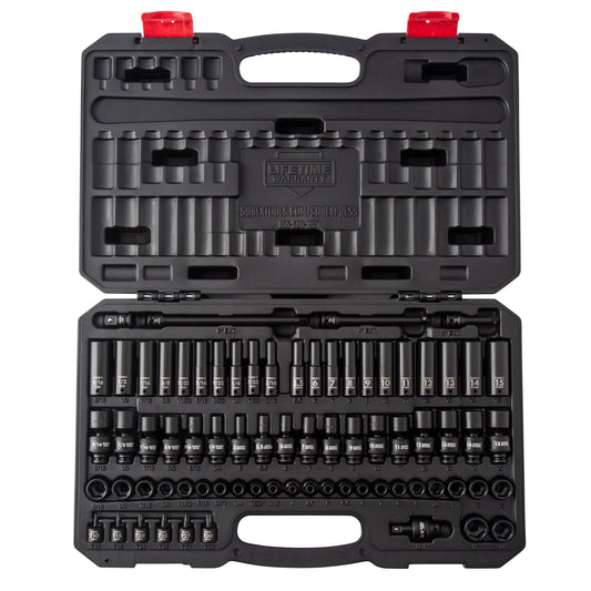 1/4" DRIVE SAE & METRIC 6 POINT STANDARD & DEEP WITH UNIVERSAL SOCKETS & STAR BIT 74-PIECE MASTER IMPACT SOCKET SET