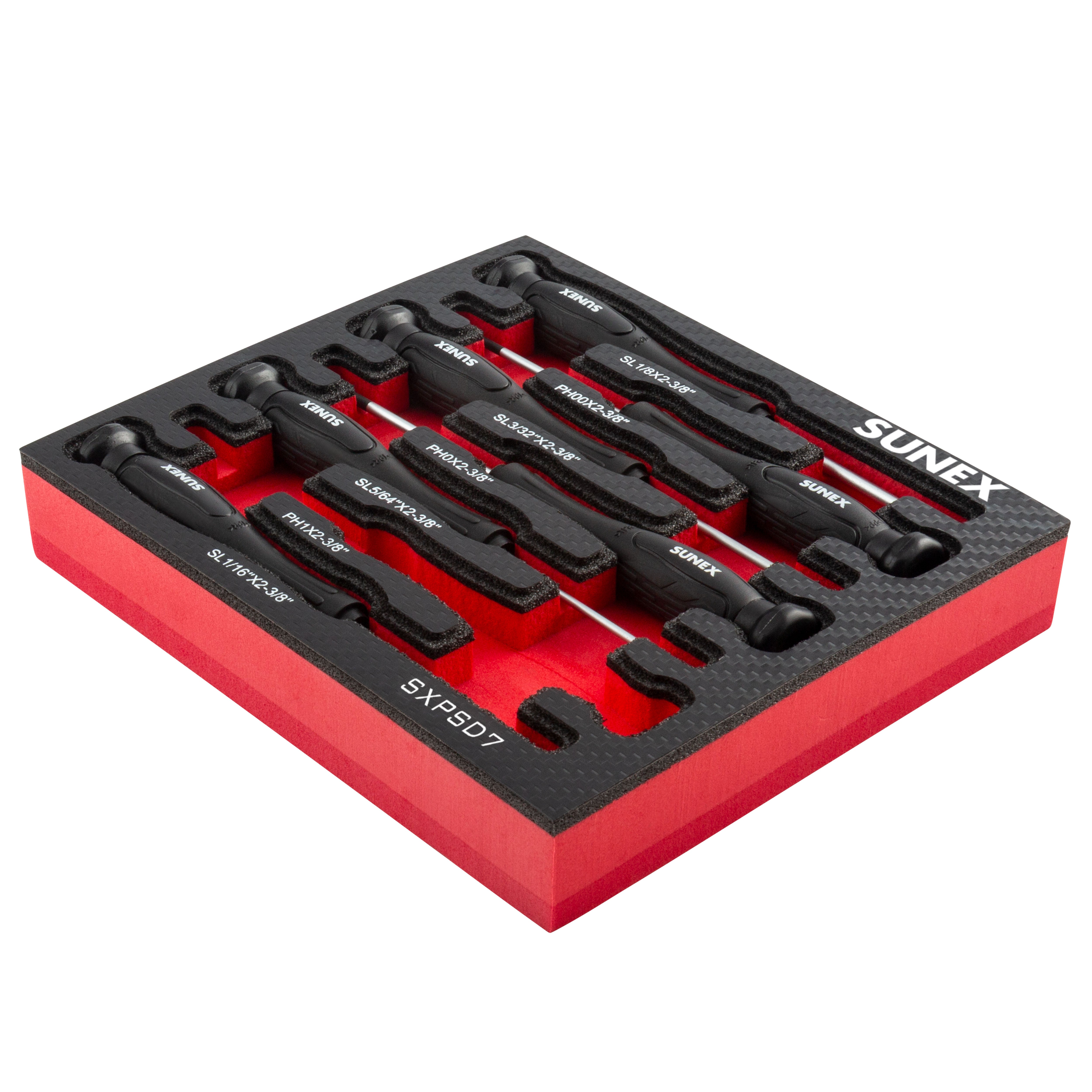 Precision Phillips® & Slotted 7 Piece Screwdriver Set In Eva Foam