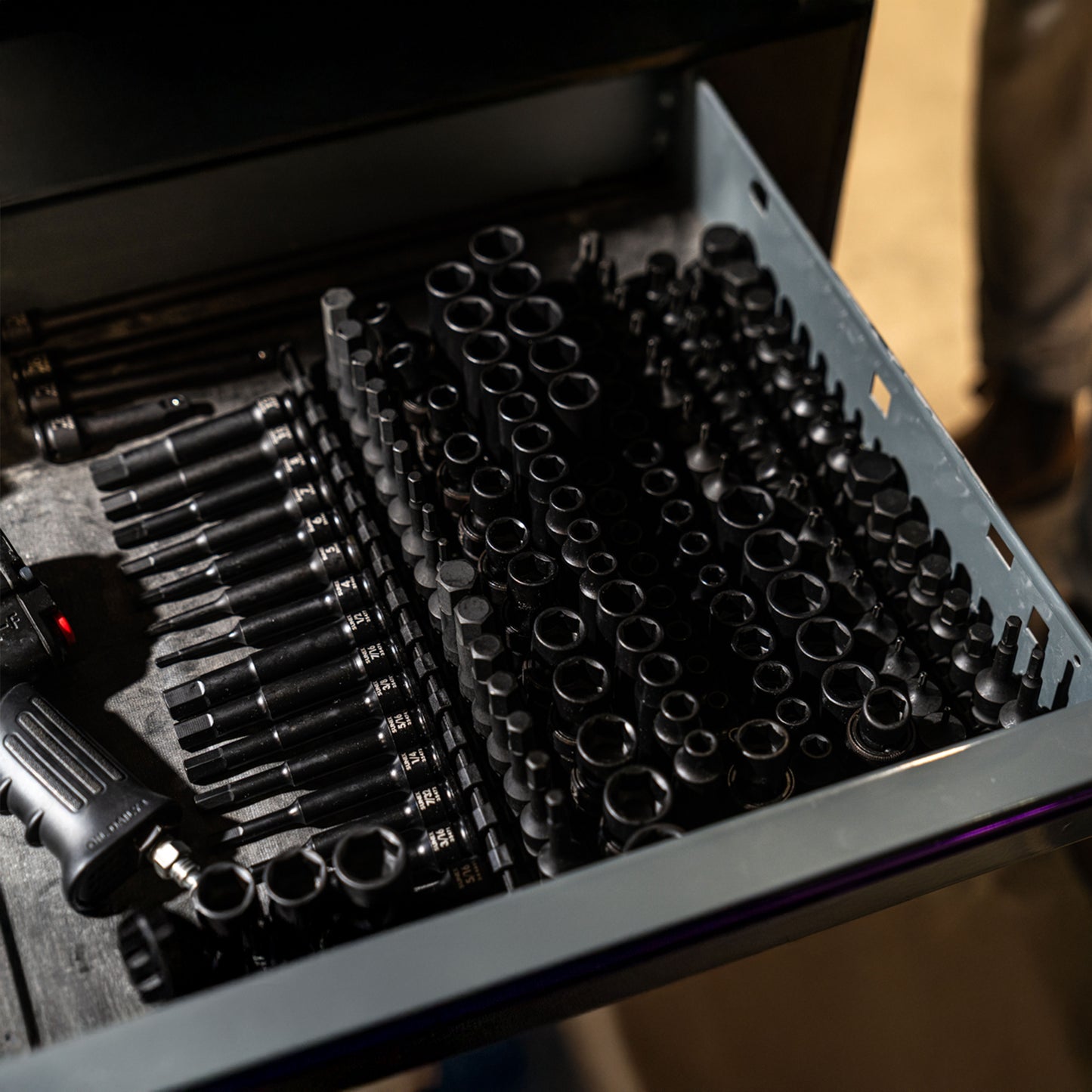 3/8" DRIVE SAE & METRIC 6 POINT STANDARD & DEEP WITH UNIVERSALS, STAR, E-STAR, TAMPERPROOF STAR, TRIPLE SQUARE, & HEX BIT 145-PIECE MASTER IMPACT SOCKET & BIT SET