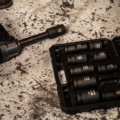 1" DRIVE SAE & METRIC 6 POINT HEAVY-DUTY WHEEL 10-PIECE IMPACT SOCKET SET