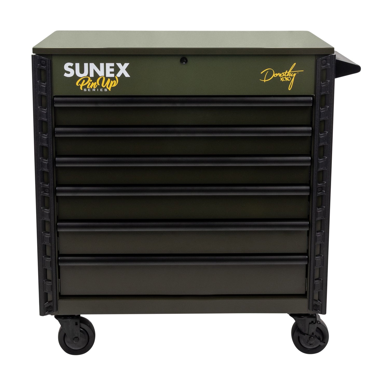 PIN-UP SERIES “DOROTHY” – 39" 6 DRAWER PREMIUM SERVICE CART – VICTORY VIXEN OD GREEN