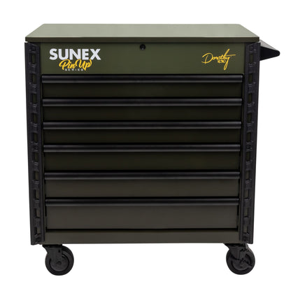 PIN-UP SERIES “DOROTHY” – 39" 6 DRAWER PREMIUM SERVICE CART – VICTORY VIXEN OD GREEN