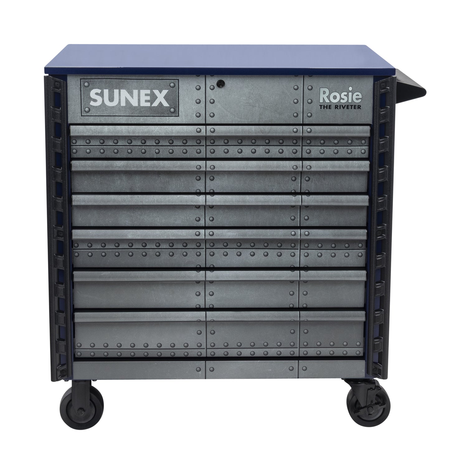 ROSIE THE RIVETER – 39" 6 DRAWER PREMIUM SERVICE CART – BLUE