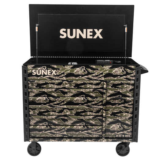SHADOW TIGER CAMOUFLAGE - JUIC’D BOX 50" 7 DRAWER POWERED CART – BLACK