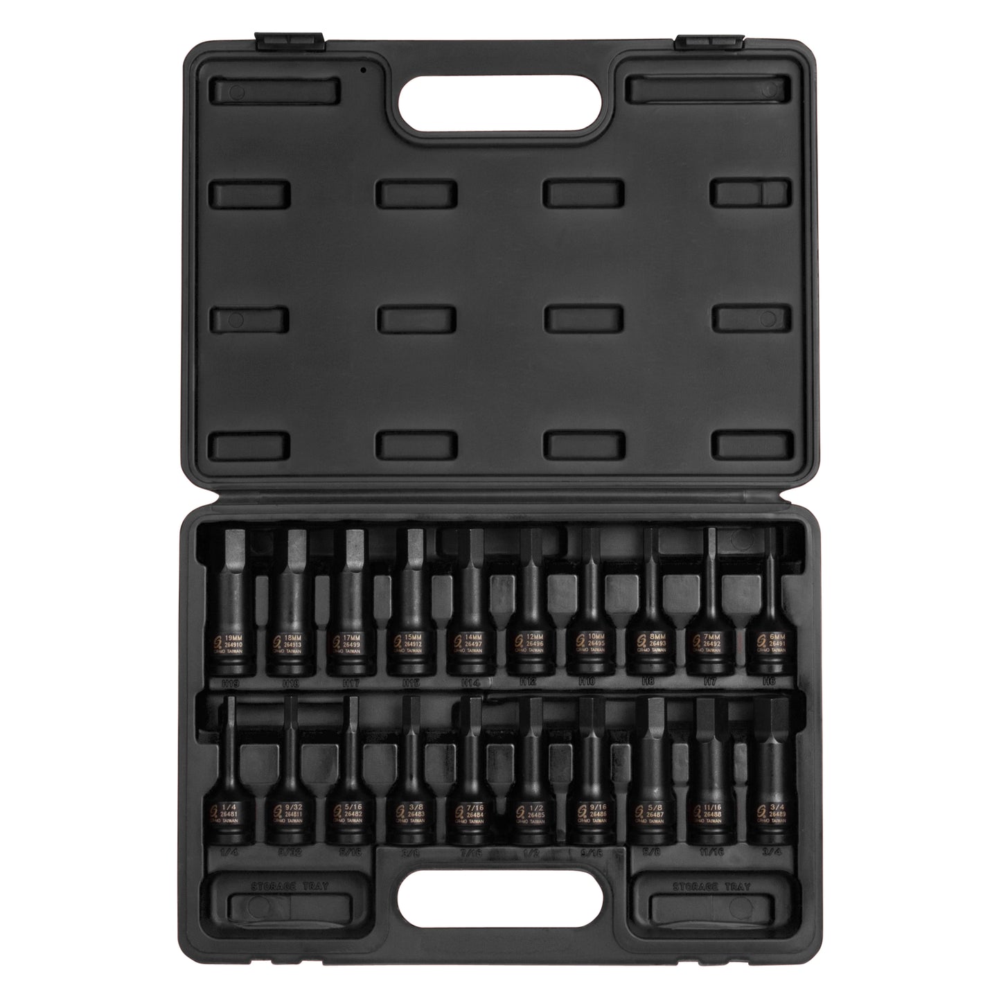 1/2" DRIVE SAE & METRIC 20-PIECE HEX IMPACT BIT SOCKET SET