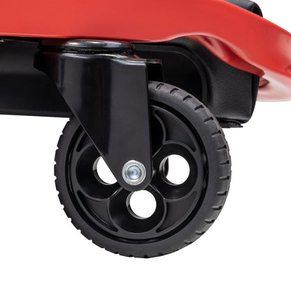 DELUXE CREEPER WITH ADJUSTABLE HEADREST - BLACK/RED