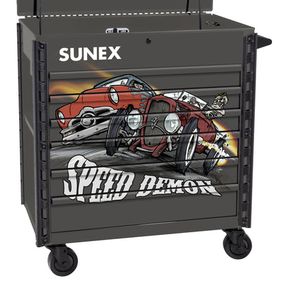 TONY SQUINDO – SPEED DEMON – 39" 6 DRAWER PREMIUM SERVICE CART – GRAY