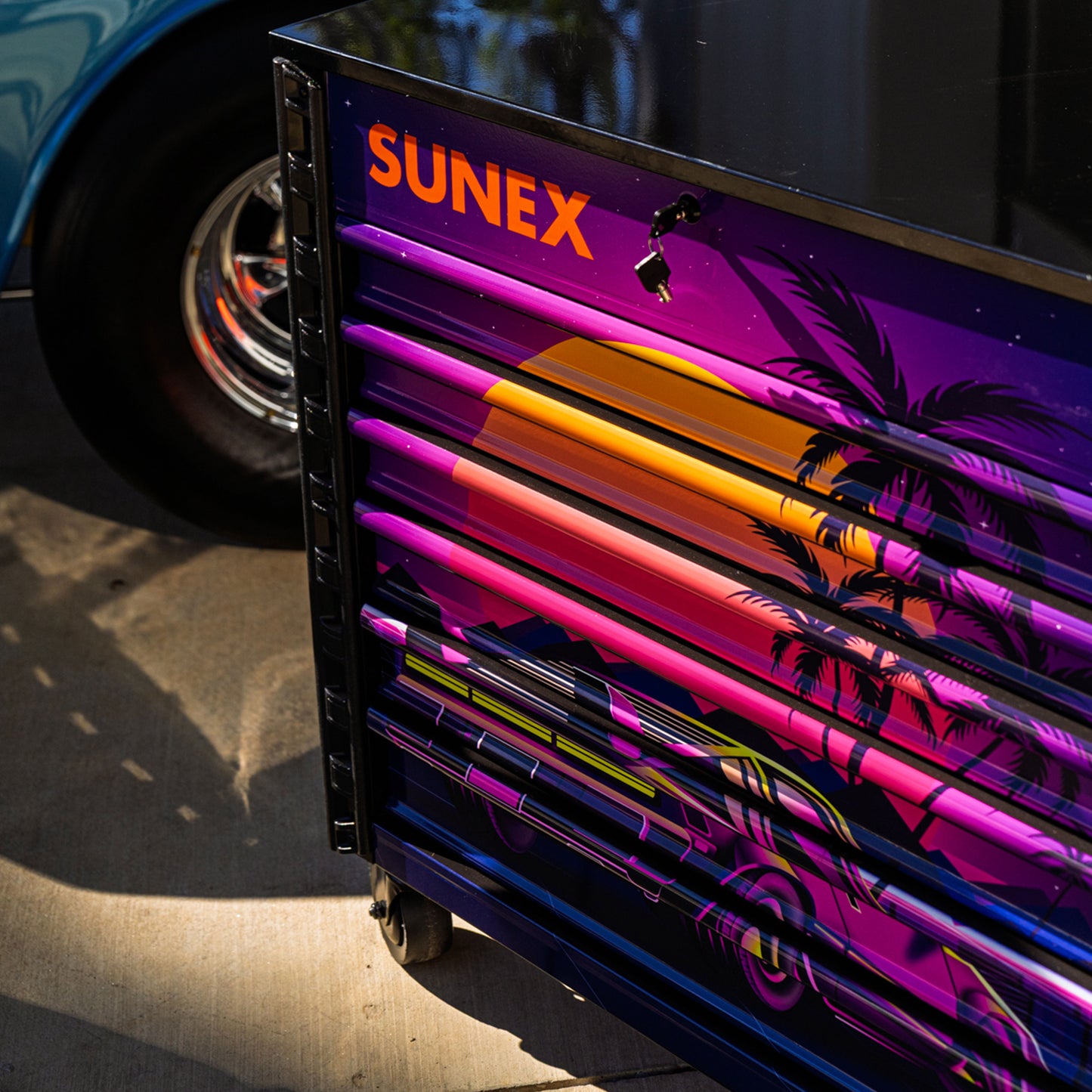 RETRO DESIGNED BLACK PREMIUM FULL DRAWER SERVICE CART - BLACK